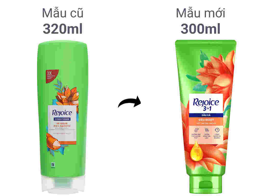 Dầu Xả Rejoice Siêu Mềm Mượt 3 Trong 1 320ml (Cũ)