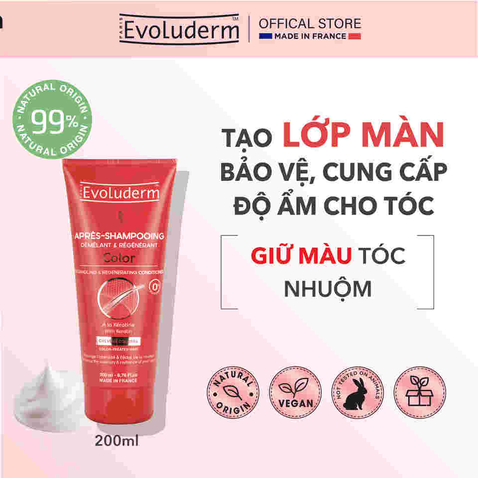 Dầu Xả Evoluderm Cho Tóc Nhuộm Bóng Mượt Bền Màu 200ml