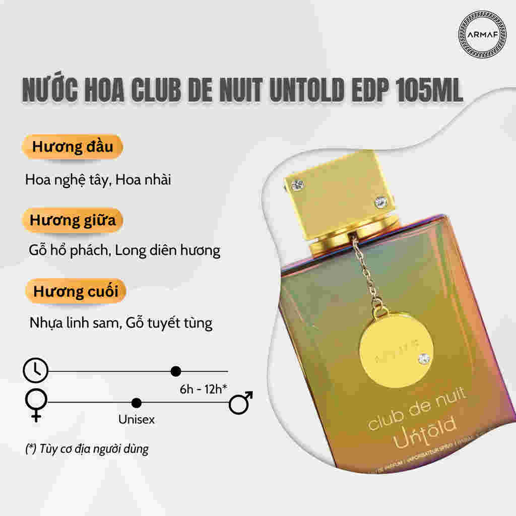 Nước Hoa Nam Nữ Armaf Club De Nuit Untold 105ml