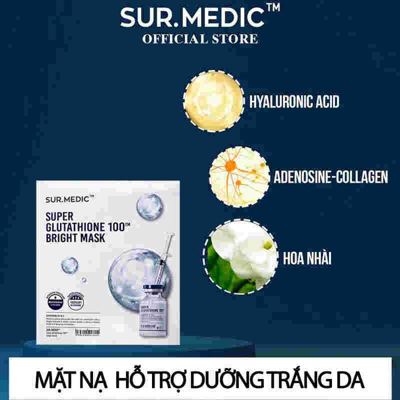 Mặt Nạ Sur.Medic+ Tinh Chất Glutathione Làm Sáng Da 1 miếng