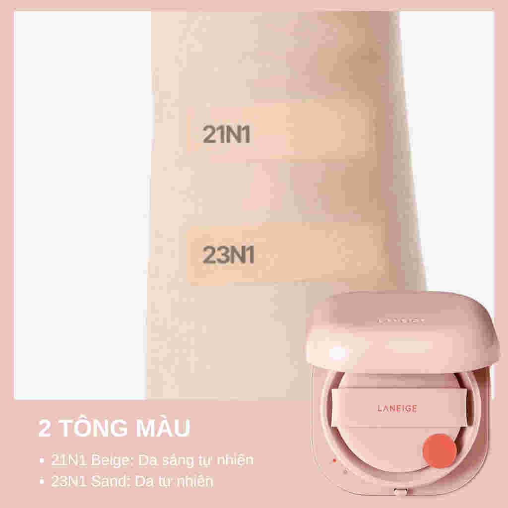 Phấn Nước Laneige Cho Lớp Nền Căng Bóng 50H (Neo Dot Cushion Glow) 21N1