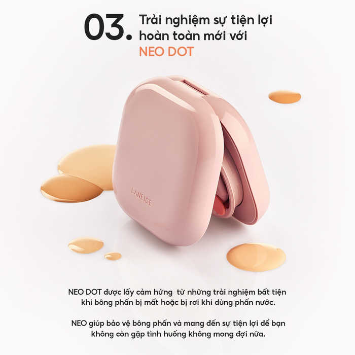 Phấn Nước Laneige Cho Lớp Nền Căng Bóng 50H (Neo Dot Cushion Glow) 21N1