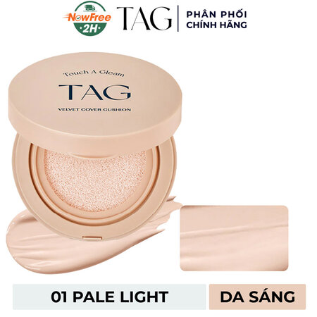 Phấn Nước TAG Kiềm Dầu (Velvet Cover Cushion SPF 50+ PA+++) 01 - Pale Light