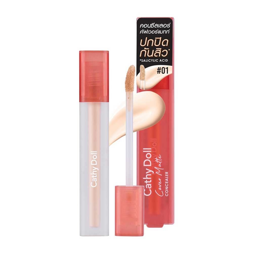 Kem Che Khuyết Điểm Cathy Doll Mịn Lì (Cover Matte Concealer) #02 Light Beige
