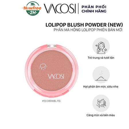 Phấn Má Hồng Vacosi Lolipop (Lolipop Blush Powder) 13 Caramel Fig
