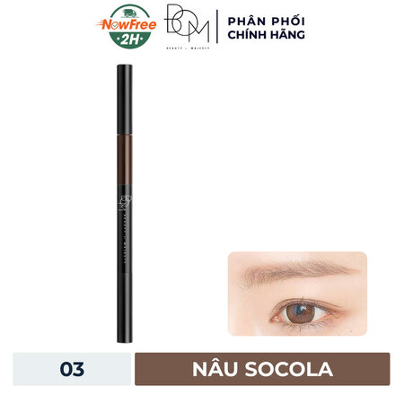Chì Kẻ Mày B.O.M 3in1 (3in1 Triple Edge Eyebrow) 01 Gray Brown