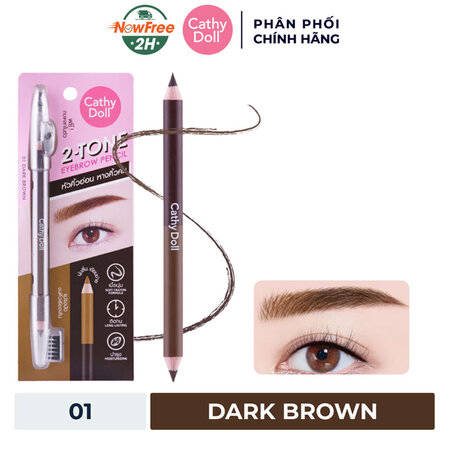 Chì Kẻ Mày Cathy Doll 2 Màu Trong 1 (Tone Eyebrow Pencil) 02 Cherry Brown