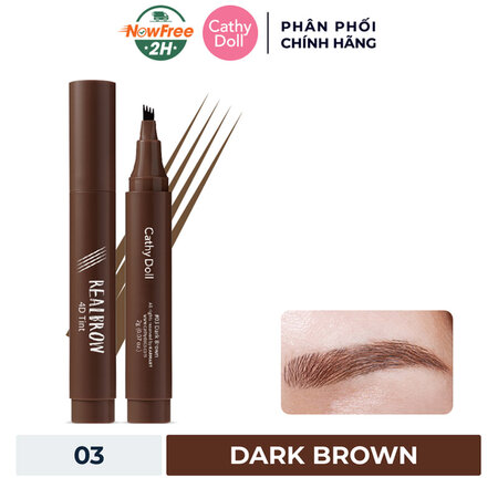 Bút Kẻ Mày Cathy Doll Dạng Sợi (Real Brow 4D Tint) 04 Grey Brown