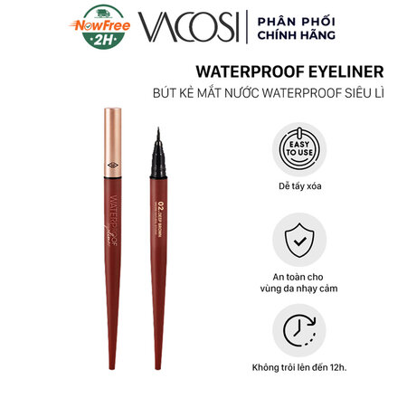 Bút Kẻ Mắt Nước Vacosi Siêu Lì Sắc Mảnh (Waterproof Eyeliner Pen) 01