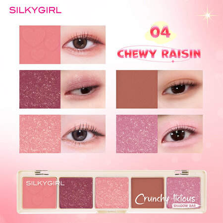 Bảng Phấn Mắt Silkygirl 5 Màu (Crunchy-Licious Shadow Bar) 01 Nutty Crunch
