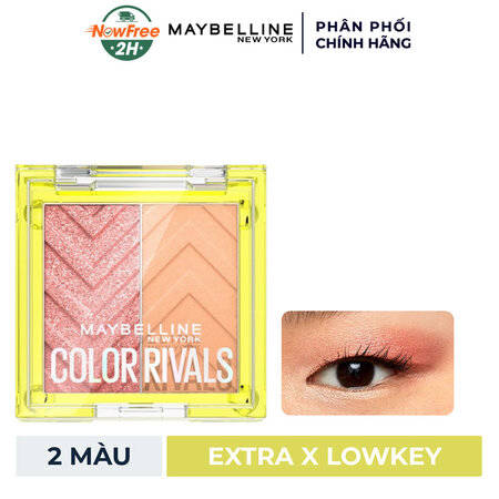 Bảng Phấn Mắt Maybelline 2 Màu (Color Rivals Shadow Duo Palette) Extra x Lowkey