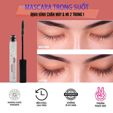 Mascara Australis Trong Suốt Dài Mi & Định Hình Chân Mày (Clear Lash & Brow Extender)