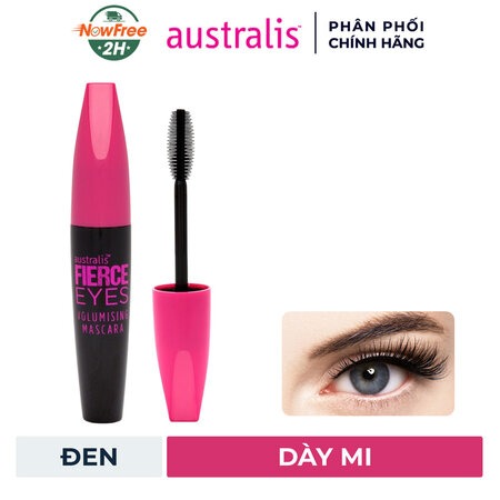 Mascara Australis Làm Dày Mi & Dưỡng Ẩm (Fierce Eyes Jet Black Volumising Mascara) 8g
