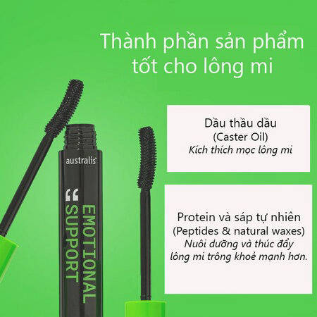 Mascara Australis Dài, Dày Và Cong Mi Lâu Trôi (Emotional Support Mascara)