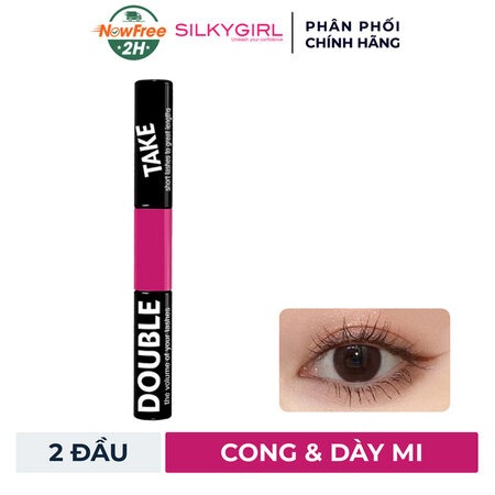 Mascara Silkygirl 2 Đầu Làm Cong, Dày & Định Hình Mi (Double Take Waterproof Duo Mascara)
