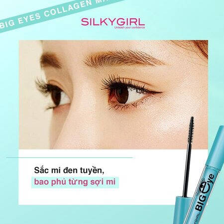 Mascara Silkygirl Big Eye Làm Dài Và Cong Mi (Big Eye Collagen Waterproof Mascara) 5ml