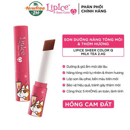 Son Dưỡng LipIce (Sheer Color Q Strawberry Tea) Đỏ cam
