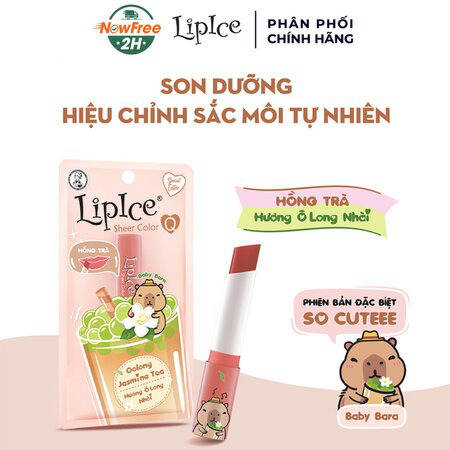 Son Dưỡng LipIce (Sheer Color Q Strawberry Tea) Đỏ cam