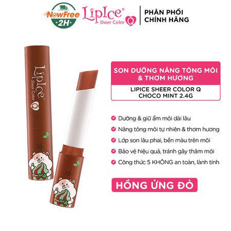 Son Dưỡng LipIce (Sheer Color Q Strawberry Tea) Đỏ cam