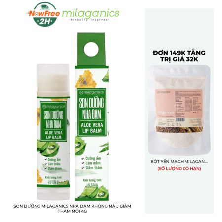 Son Dưỡng Môi Milaganics Dừa Dưỡng Ẩm, Giảm Thâm Môi (Coconut Lip Balm) Nha Đam