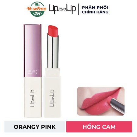 Son Lì Siêu Mịn Dưỡng Tối Ưu Lip On Lip (Silky Matte) Hồng cam