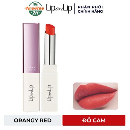 Son Lì Siêu Mịn Dưỡng Tối Ưu Lip On Lip (Silky Matte) Hồng cam
