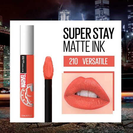 Son Kem Lì Maybelline X Marvel (Super Stay Matte Ink Lipstick (Maybelline X Marvel Collection)) 210 Versatile