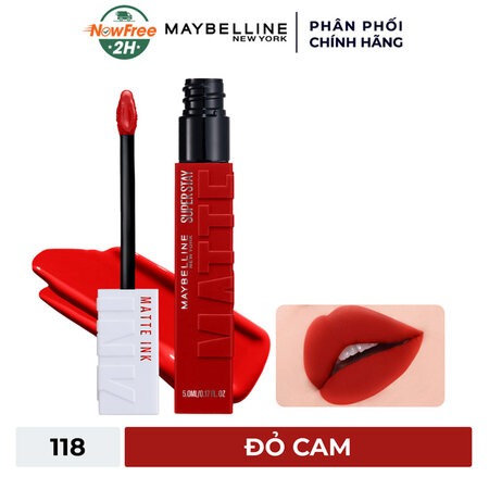 Son Kem Lì Maybelline 16h Lâu Trôi (Super Stay Matte Ink Lipstick (City Edition)) 118 Dancer