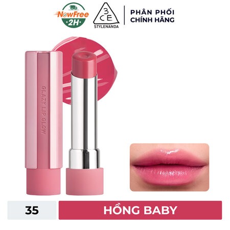Son Bóng 3CE Dưỡng Ẩm (Glazy Lip Glow) 39 Bouncy Cherry