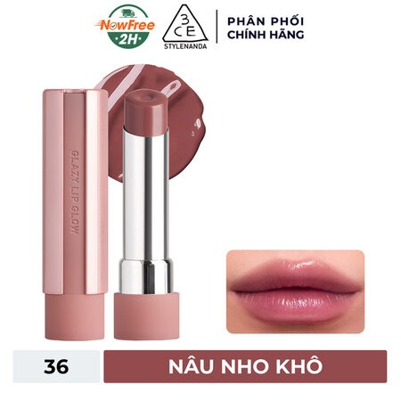 Son Bóng 3CE Dưỡng Ẩm (Glazy Lip Glow) 39 Bouncy Cherry