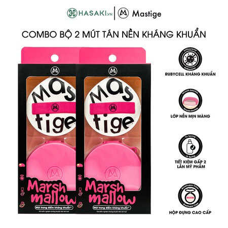 Bộ 2 Mút Tán Nền Kháng Khuẩn Mastige Marshmallow Mềm Mịn 2 cái
