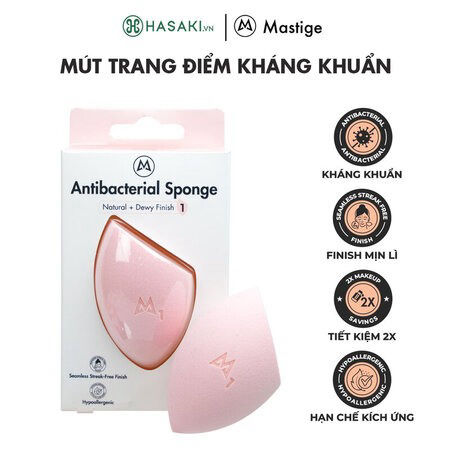 Mút Tán Nền Trang Điểm Mastige Kháng Khuẩn Cam Đậm