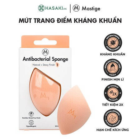 Mút Tán Nền Trang Điểm Mastige Kháng Khuẩn Cam Đậm