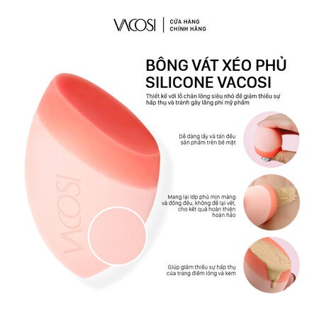Bông Phấn Vacosi Vát Xéo Phủ Silicone (Pro-Crafted Makeup Blender) PH06