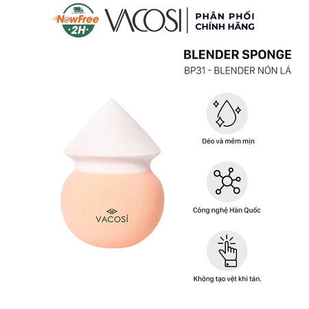 Bông Phấn Ướt Vacosi Hình Nón Lá (Blender Sponge) 1 Cái