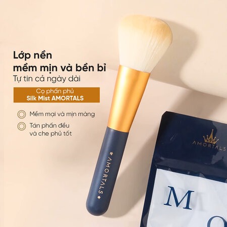 Cọ Phấn Phủ Amortals Mềm Mịn, Lông Tơ Nhân Tạo Cao Cấp (Ultra-Fine Silk Mist Loose Powder Brush) Cọ Phấn Phủ Amortals Mềm Mịn