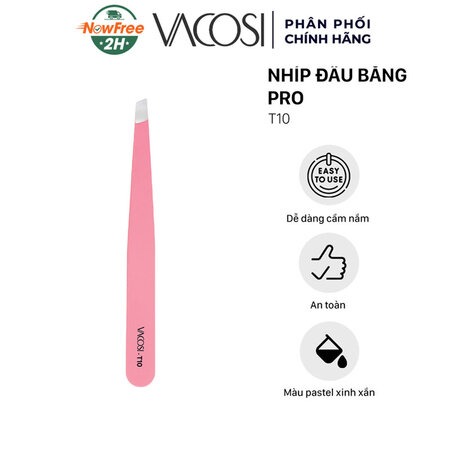 Nhíp Đầu Bằng Vacosi Pro (Pro Tweezers) Hồng