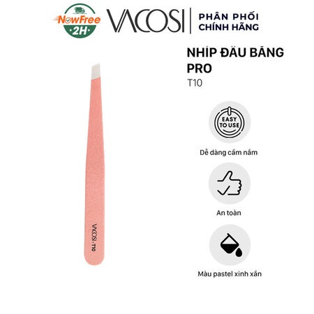 Nhíp Đầu Bằng Vacosi Pro (Pro Tweezers) Hồng