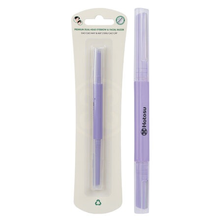 Dao Cạo Mày Và Mặt 2 Đầu Hotosu Cao Cấp (Premium Dual-Head Eyebrow & Facial Razor) Hồng