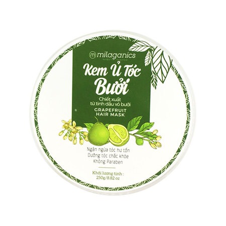 Kem Ủ Tóc Milaganics Tinh Dầu Bưởi Phục Hồi Hư Tổn (Grapefruit Hair Mask) 250g