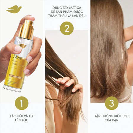 Serum Dưỡng Tóc Dove 2 Trong 1 Cho Tóc Bóng Mượt (Amino Bond Repair Bi-phase Serum + Oil) 77ml