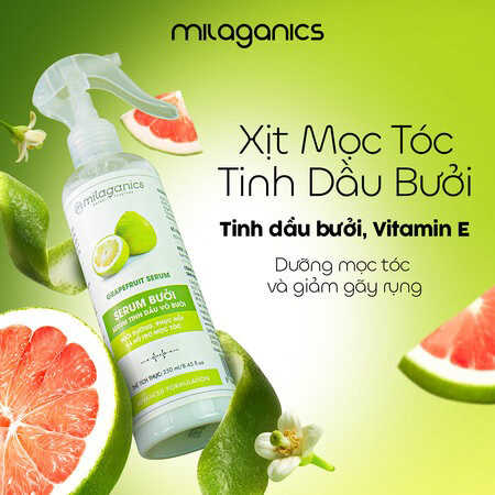 Serum Bưởi Milaganics Ngăn Rụng & Kích Thích Mọc Tóc (Grapefruit Essential Oil Serum) 100ml