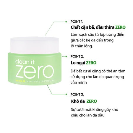 Sáp Tẩy Trang Banila Co Cho Da Dầu, Mụn (Clean It Zero Cleansing Balm Pore Clarifying) 100ml