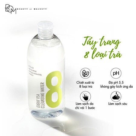 Nước Tẩy Trang B.O.M Từ 8 Loại Trà Làm Sạch Da (Eight Tea Cleansing Water) 2x500ml