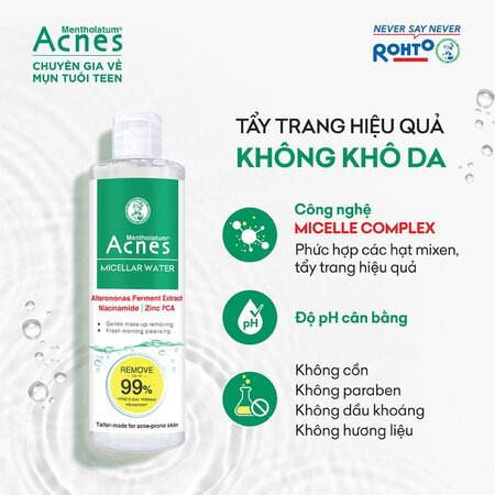 Dung Dịch Tẩy Trang Acnes Cho Da Mụn (Micellar Water) 200ml
