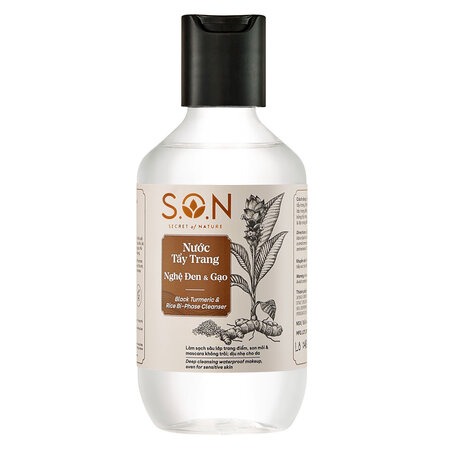 Nước Tẩy Trang S.O.N Nghệ Đen & Gạo Sạch Sâu Da (Black Turmeric & Rice Bi-Phase) 100ml