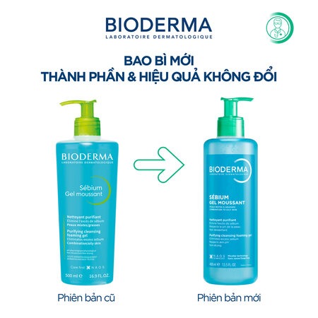 Gel Rửa Mặt Bioderma Dành Cho Da Dầu & Hỗn Hợp (Sébium Gel Moussant) 500ml