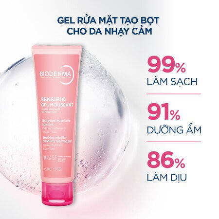 Gel Rửa Mặt Bioderma Tạo Bọt Cho Da Nhạy Cảm (Sensibio Gel Moussant) 200ml