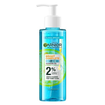 Gel Rửa Mặt Garnier Sạch Thoáng Dịu Nhẹ Cho Da Dầu Mụn (Bright Complete Anti-Acne Cleansing Gel) 120ml