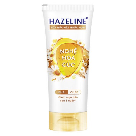 Sữa Rửa Mặt Hazeline Giảm Mụn Chiết Xuất Nghệ Hoa Cúc 100g